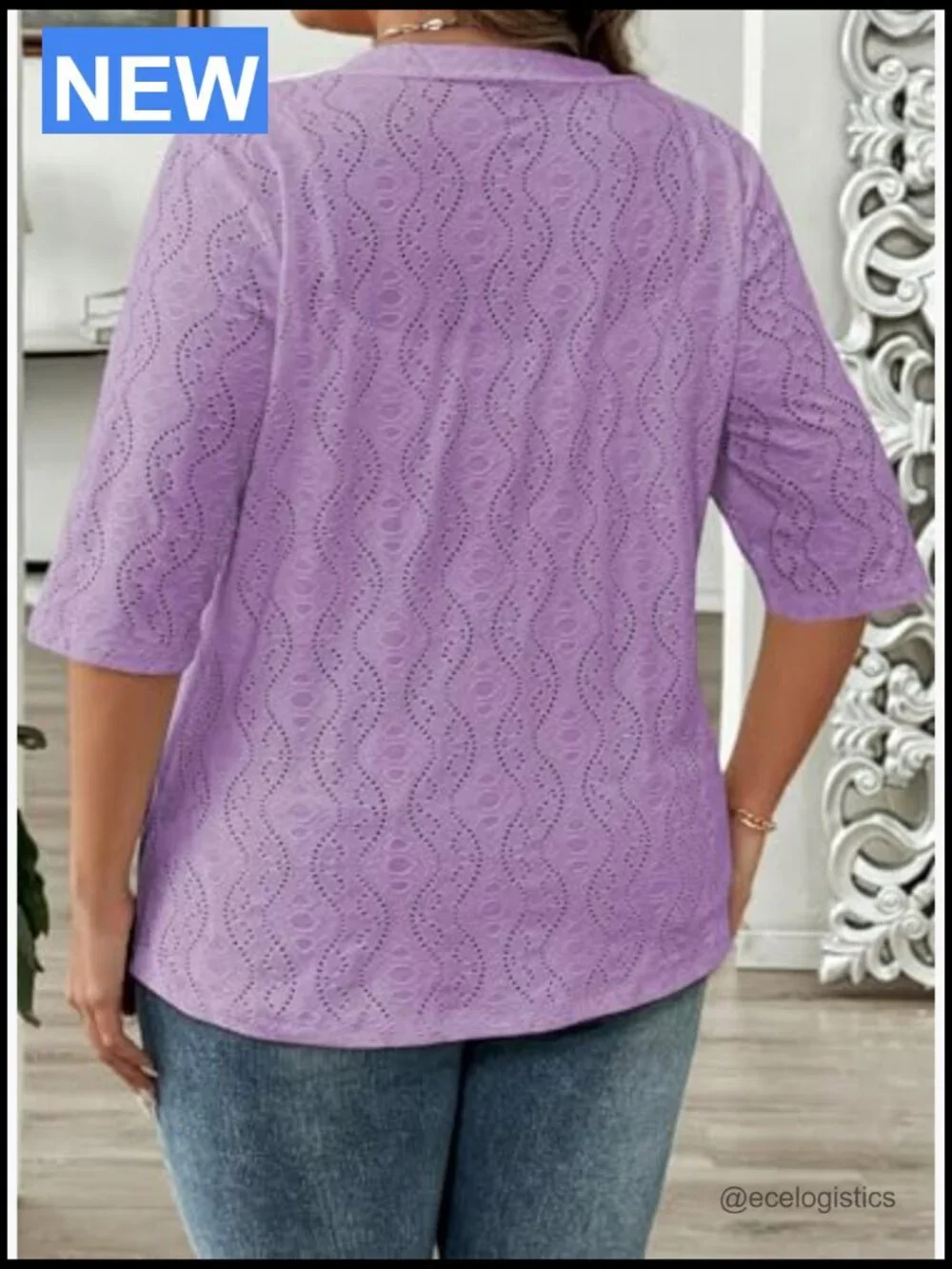 Plus Size Half Sleeve Knitted Jacquard Cardigan Kimono Cover Up 1X-5X